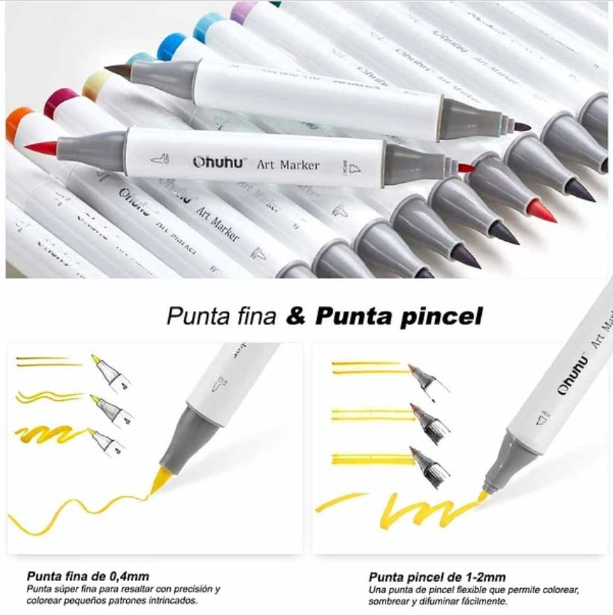 Ohuhu honolulu b 120 colores vibrantes + blender