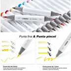 Ohuhu honolulu b 120 colores vibrantes + blender