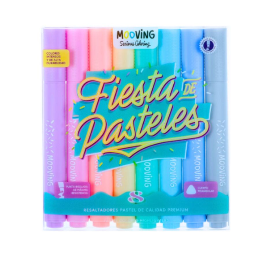 Estuche 8 Destacadores Pastel Premium