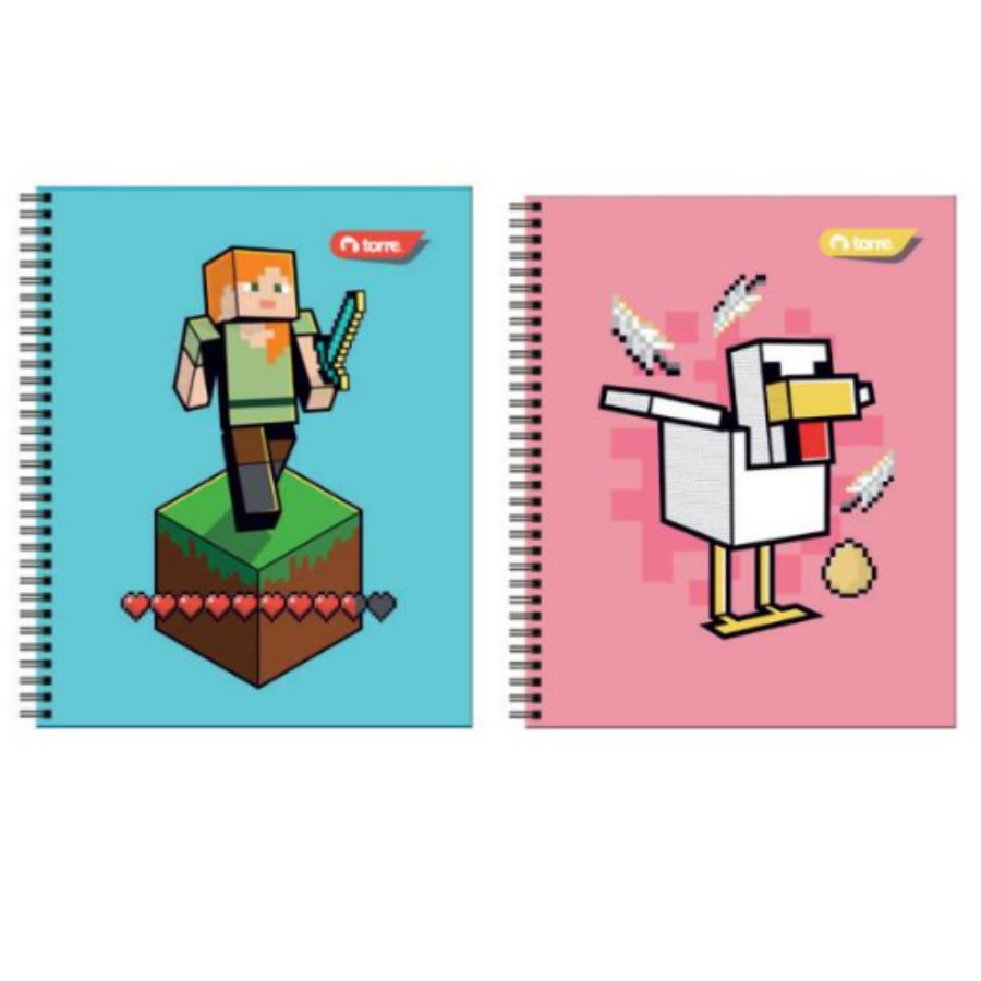 Cuaderno Universitario Cuadriculado 7mm Torre- Minecraft
