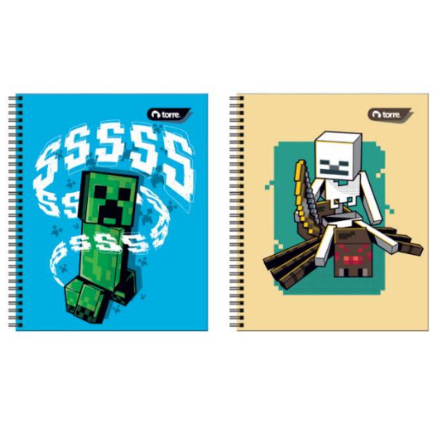Cuaderno Universitario Cuadriculado 7mm Torre- Minecraft
