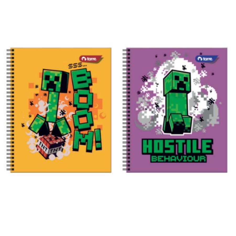 Cuaderno Universitario Cuadriculado 7mm Torre- Minecraft
