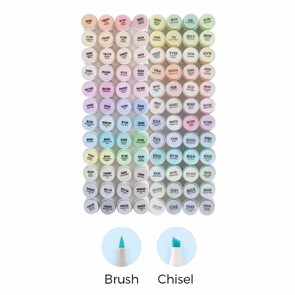Ohuhu 96 marcadores pastel dulzura Pincel&biselada