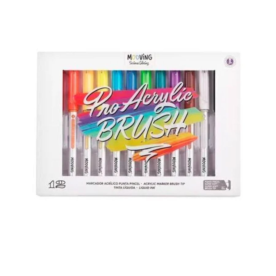 Estuche 24 Marcadores Brush Acrilicos Premium