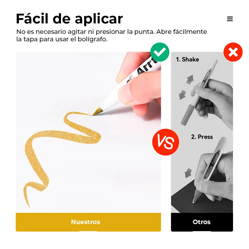 Arrtx 10 Marcadores De Pintura Acrílica Punta De Pincel 4 Col
