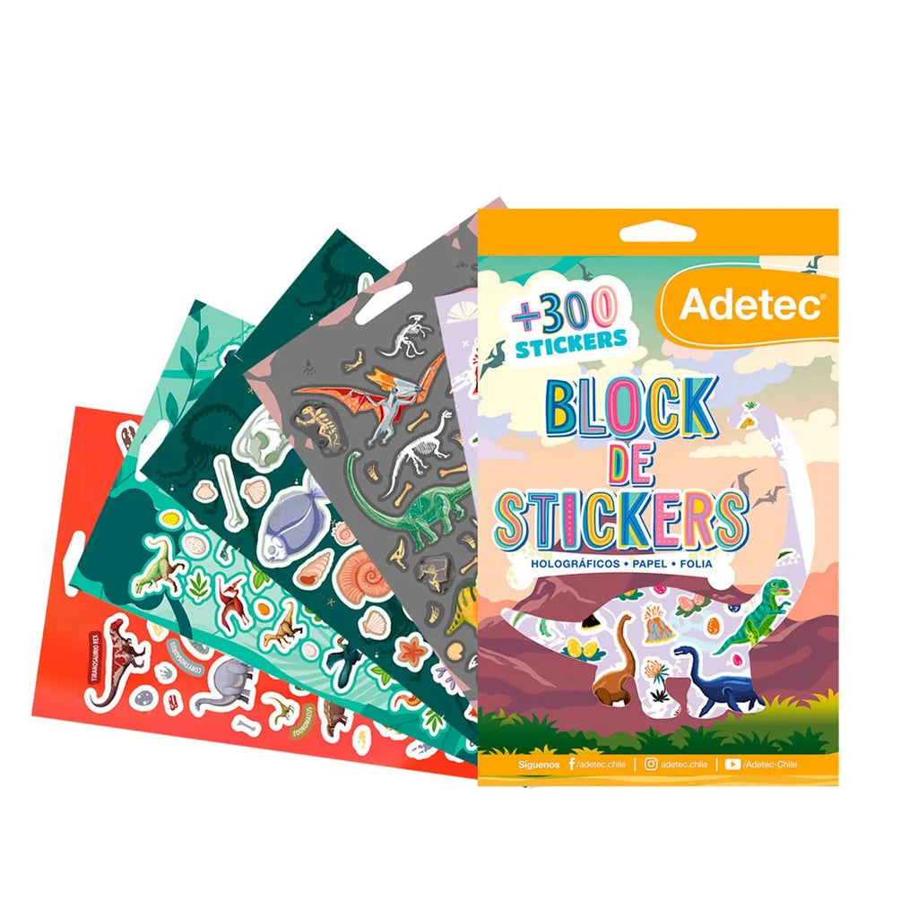 Block De Stickers Adetec Dinosaurios C/ Folia