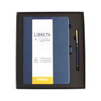 Caja Regalo Libreta + Boligrafo Adetec Azul