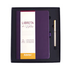 Caja Regalo Libreta + Boligrafo Adetec Morada