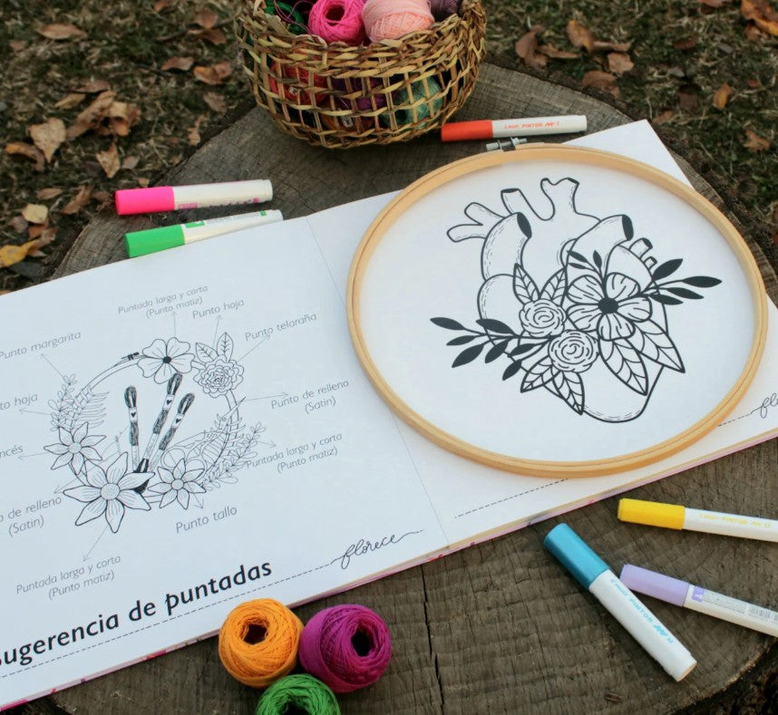 Libro para colorear Florece en hilos