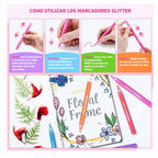 Ohuhu marcadores glitter con purpurina