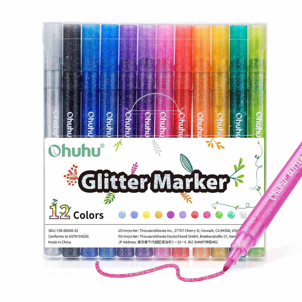 Ohuhu marcadores glitter con purpurina