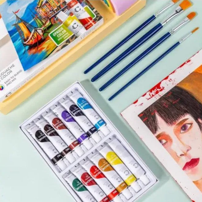 Pintura Gouache Deli 12Col 12 Ml