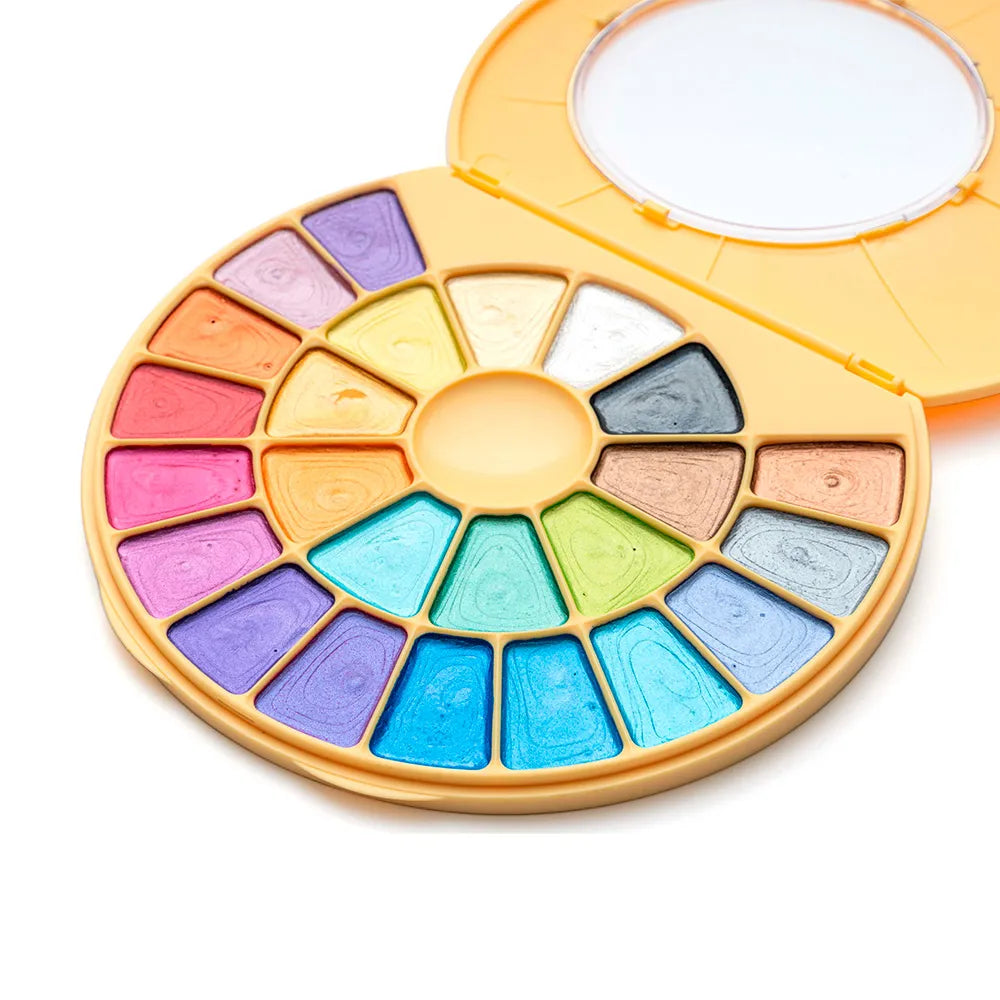 Himi Set Acuarela 24 Colores Metalizados Est. Amarillo
