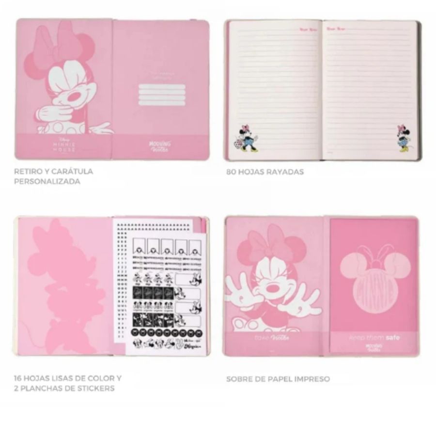 Libreta Empastada Minnie A5 Tapa Dura