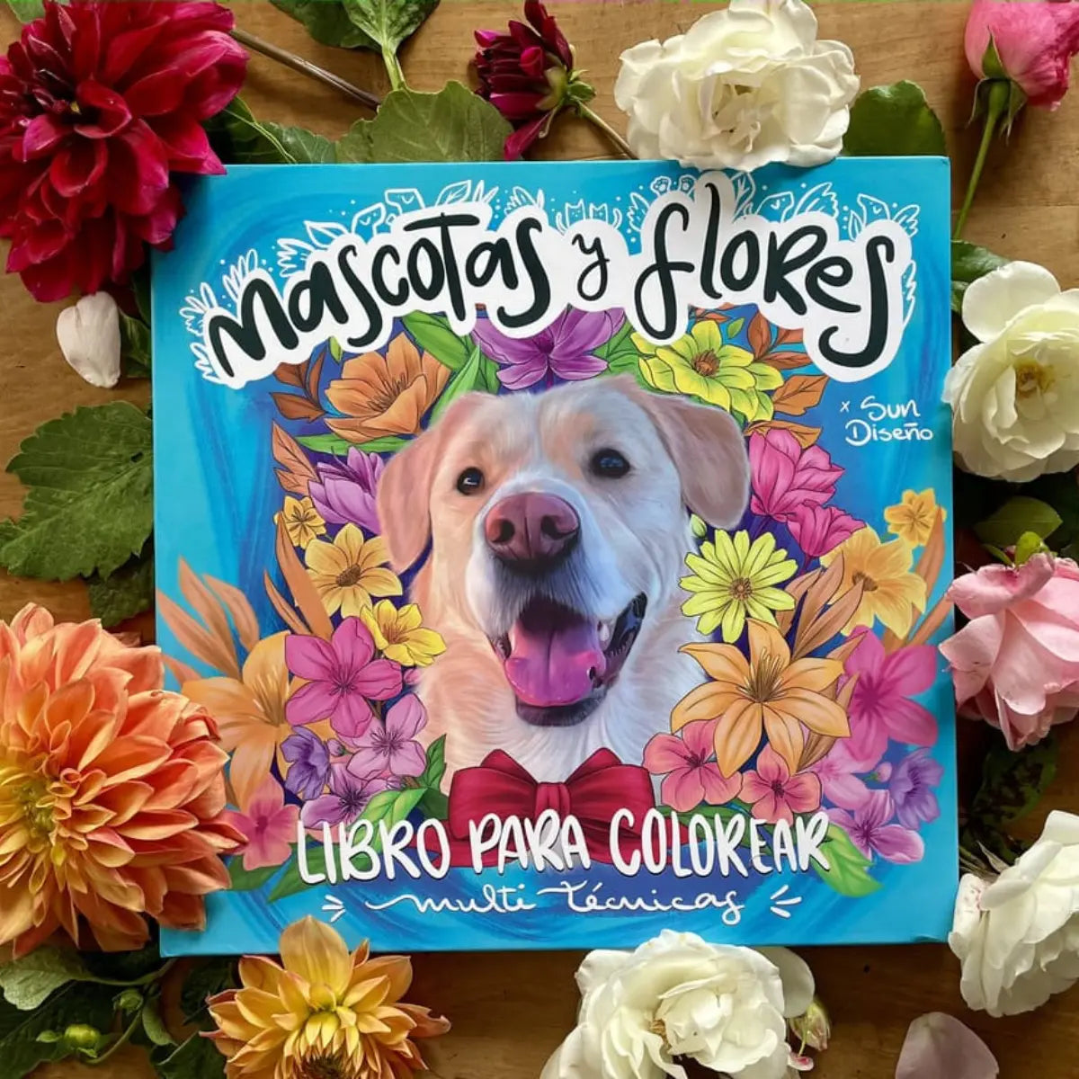 Libro Para Colorear Mascotas Y Flores