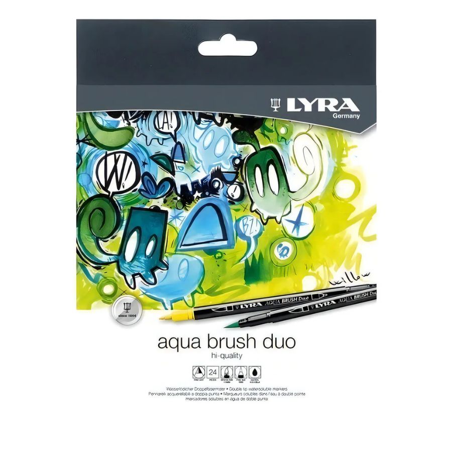 24 Marcadores Aqua Brush Duo Lyra
