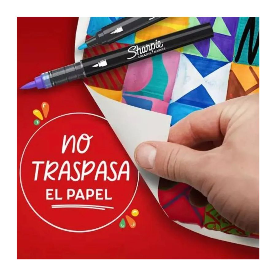 Marcadores Sharpie Acrílicos punta pincel 12 colores