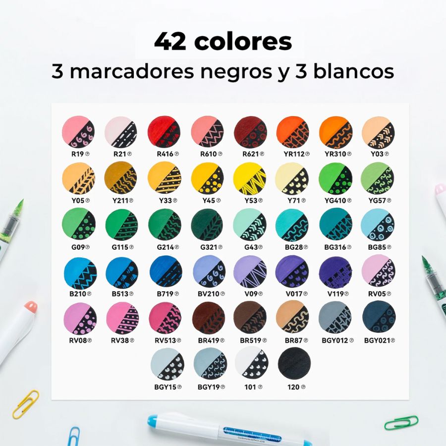 Set 48 Marcadores Acrílicos Ohuhu Nahuku Punta Pincel