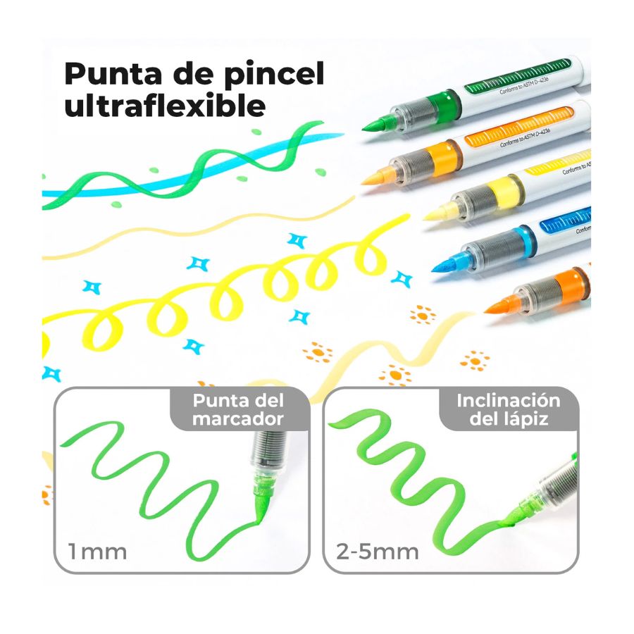 Set 48 Marcadores Acrílicos Ohuhu Nahuku Punta Pincel