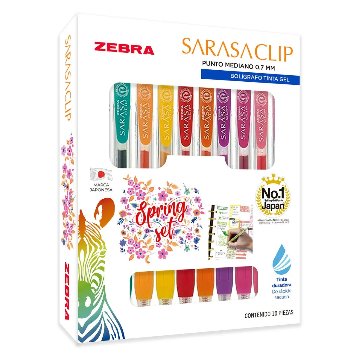 Saraza Clip Surtido Spring 10 Ud. Zebra