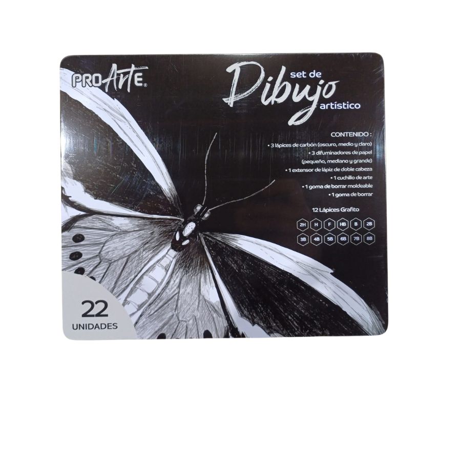 Set Dibujo Artístico Proarte 22 pcs caja Metálica