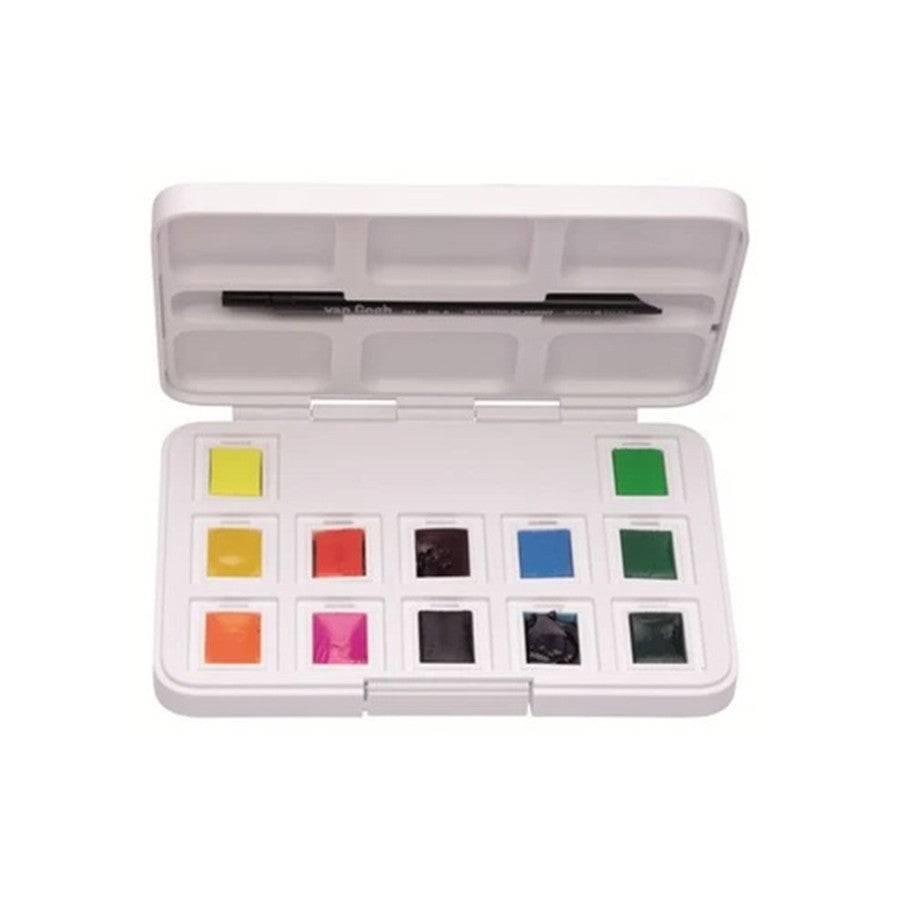 Acuarela en pastillas Vangogh set 12 colores vibrantes