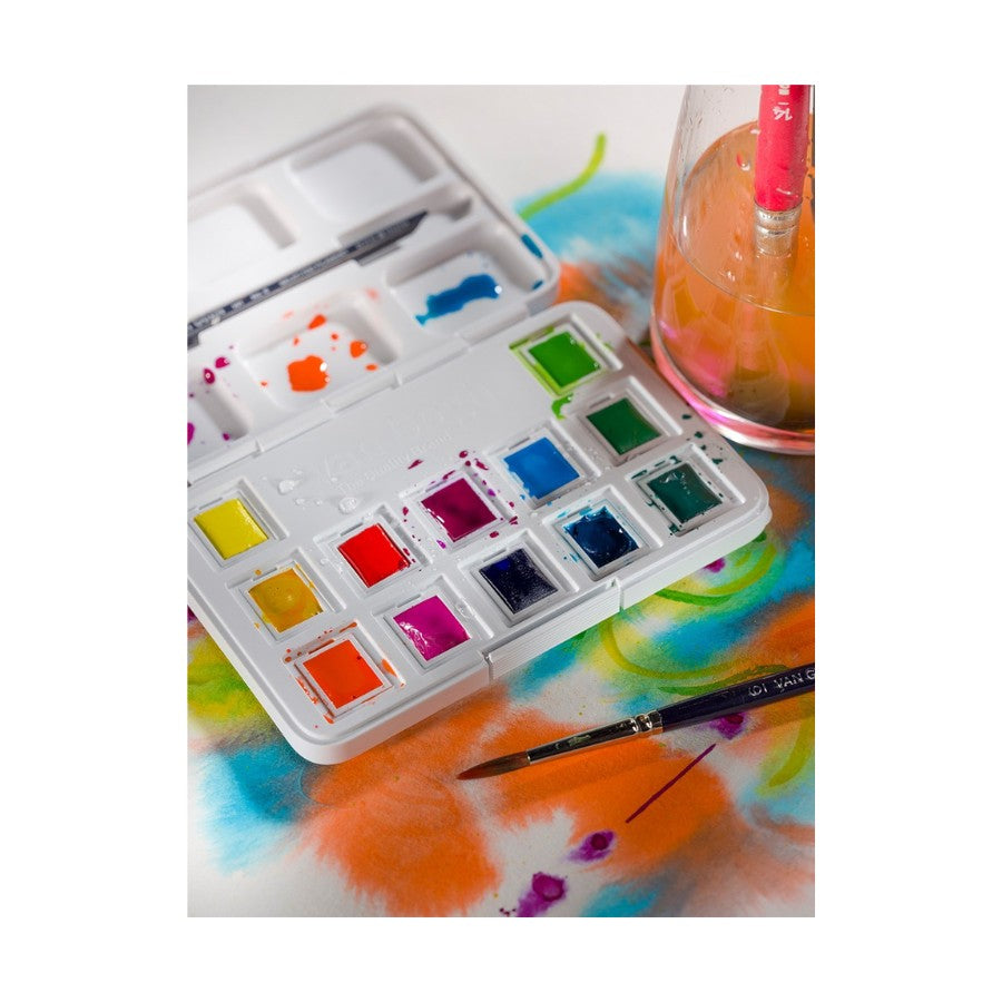 Acuarela en pastillas Vangogh set 12 colores vibrantes