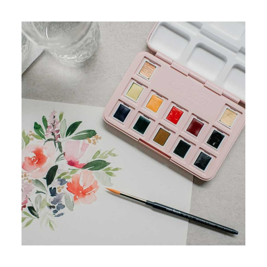 Acuarelas Van Gogh set 12 pastillas Frau Holle floral